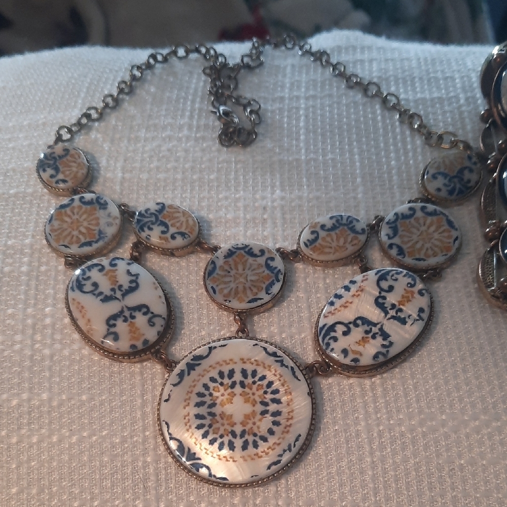 Ruby Rd. Gold and Blue Necklace Set - Picture 3 of 5